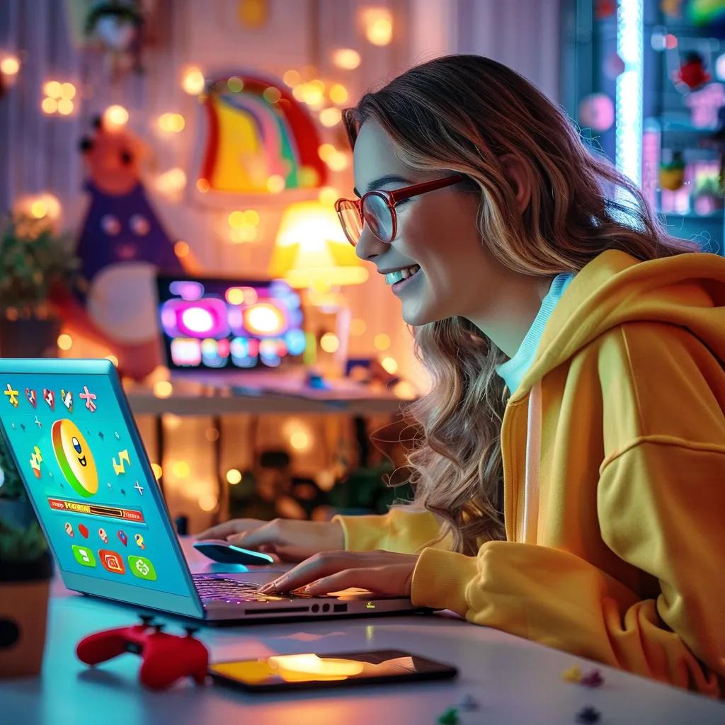 Person registering on 51Game with a laptop, showcasing excitement and ease of use