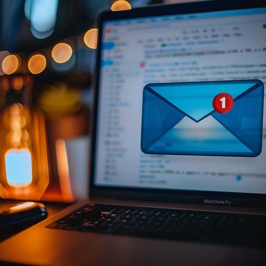 Close-up of email inbox with unread verification email from 51Game