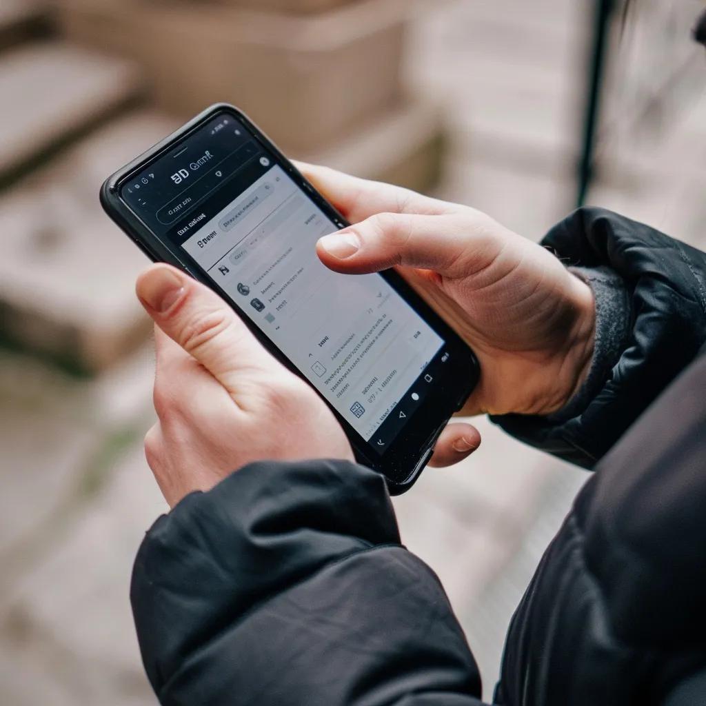 Person checking 51Game server status on smartphone outdoors